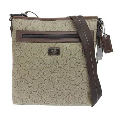 Pre-owned Coach Beige Brown Pvc Shoulder Bag ()