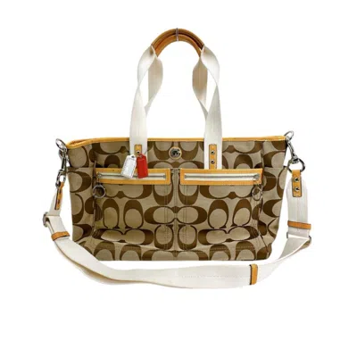 Pre-owned Coach Beige Canvas Handbag Shoulder Bag ()