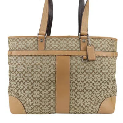 Pre-owned Coach Beige Canvas Tote Bag ()