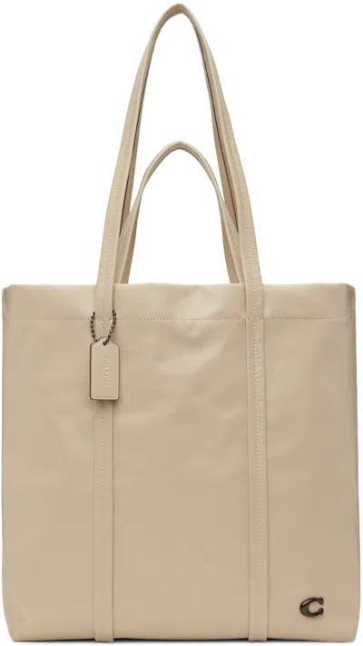 Coach Beige Hall 33 Tote In Black