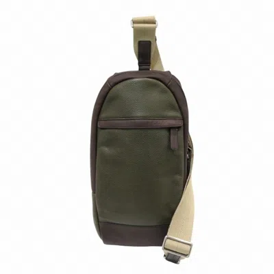 Pre-owned Coach Beige Khaki Brown Leather Shoulder Bag Sling Bag ()