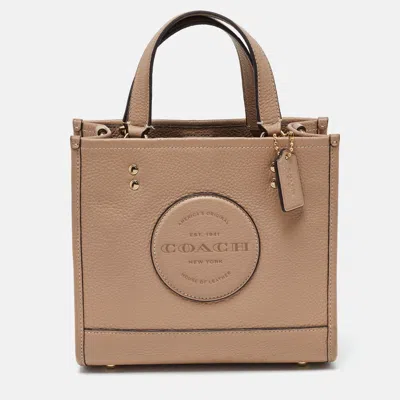 Pre-owned Coach Beige Leather 22 Dempsey Tote