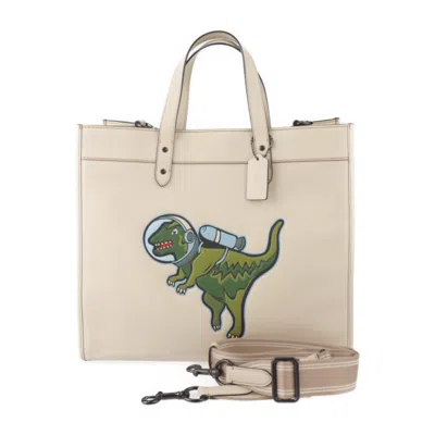 Pre-owned Coach Beige Leather Handbag Shoulder Bag Tote Bag ()