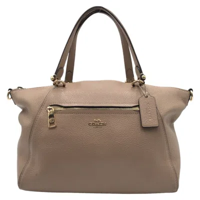 Pre-owned Coach Beige Leather Handbag Tote Bag ()