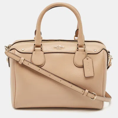 Pre-owned Coach Beige Leather Mini Bennett Satchel