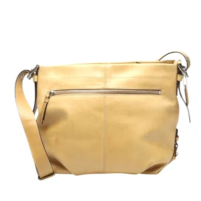 Pre-owned Coach Beige Leather Shoulder Bag () In Sand