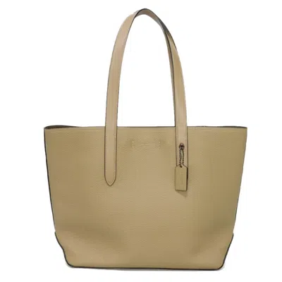 Pre-owned Coach Beige Leather Shoulder Bag Tote Bag () In Sand