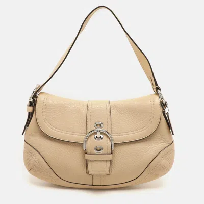 Coach Beige Leather Shoulder Bags