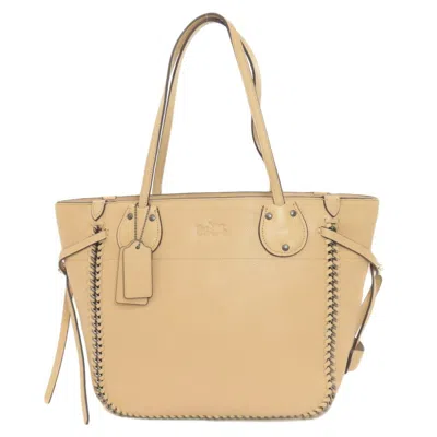 Pre-owned Coach Beige Leather Tote Bag ()