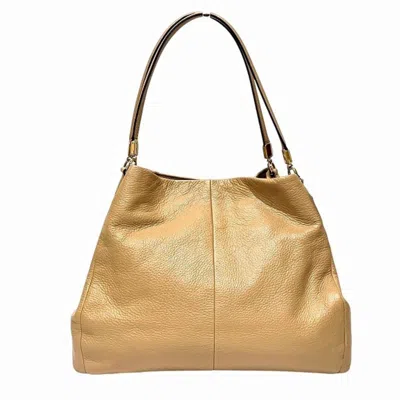 Pre-owned Coach Beige Leather Tote Bag () In Sand