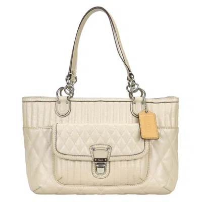 Pre-owned Coach Beige Leather Tote Bag ()