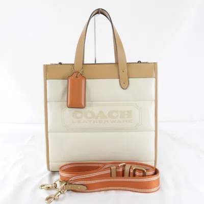 Pre-owned Coach Beige Leather Tote Bag ()