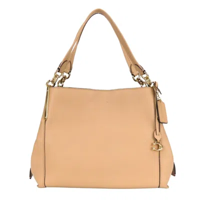Pre-owned Coach Beige Leather Tote Bag () In Sand
