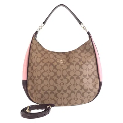 Pre-owned Coach Beige Multi-color Leather Shoulder Bag ()