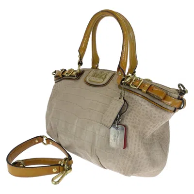 Pre-owned Coach Beige Mustard Leather Handbag Shoulder Bag Tote Bag ()