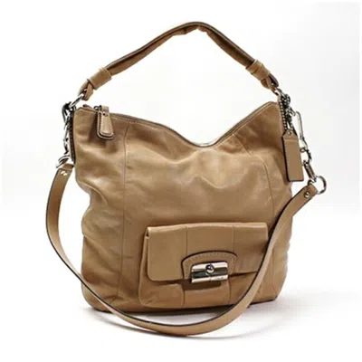Pre-owned Coach Beige Orange Leather Shoulder Bag () In Multi