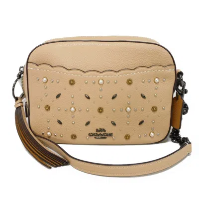 Pre-owned Coach Beige Pink Beige Leather Shoulder Bag ()