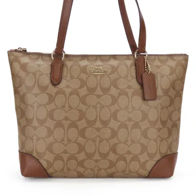 Pre-owned Coach Beige Pvc Leather Tote Bag ()