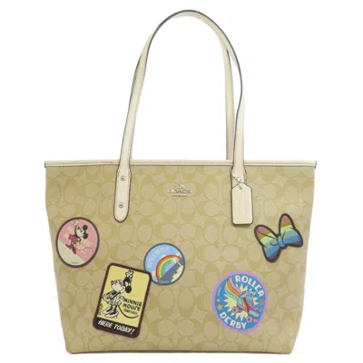 Pre-owned Coach Beige Pvc Tote Bag () In Sand