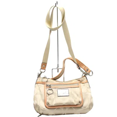 Pre-owned Coach Beige Signature Line Shoulder Bag () In Sand