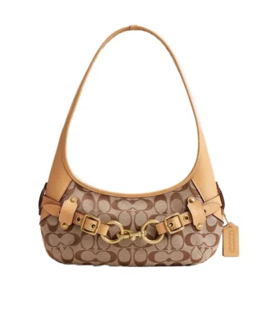 Coach Belted Ergo Shoulder Bag 26 In Signature Jacquard In Pink