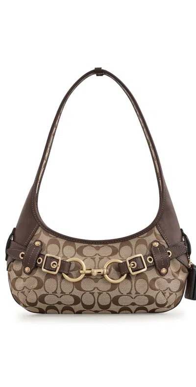 Coach Belted Ergo Shoulder Bag 26 Khaki Maple