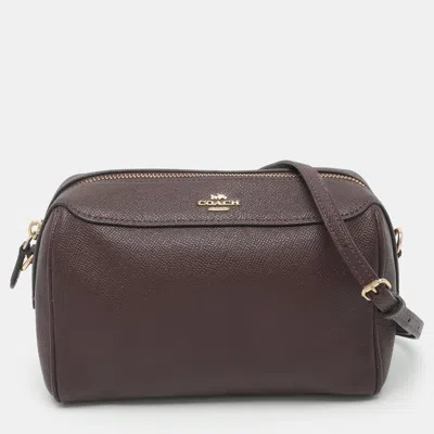 Pre-owned Coach Bennett Burgundy Leather Crossbody Bag