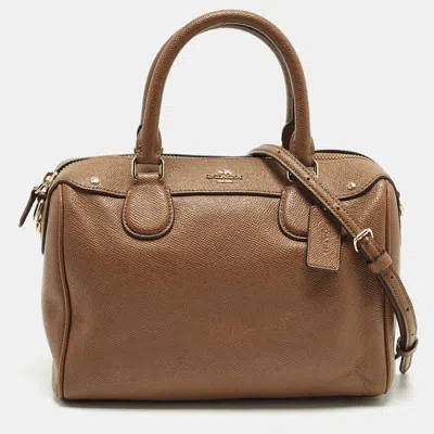 Pre-owned Coach Bennett Mini Brown Leather Satchel