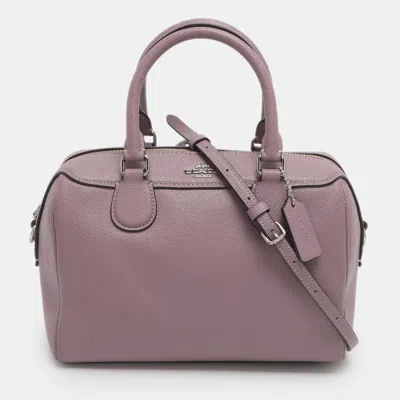 Pre-owned Coach Bennett Mini Lilac Leather Satchel In Purple