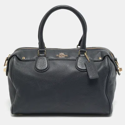 Pre-owned Coach Bennett Small Navy Blue Leather Satchel