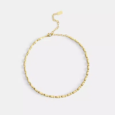 Coach Beveled Signature Link Chain Choker In Gold
