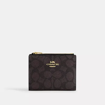 Coach Bifold Wallet In Signature Canvas In Beige