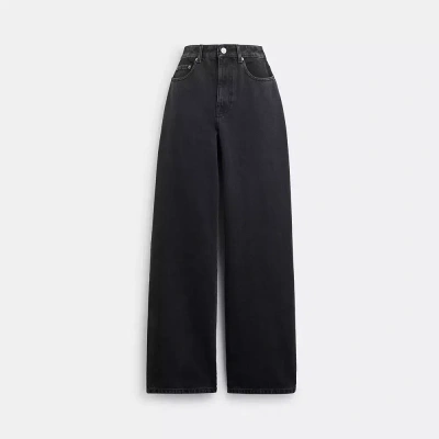 Coach Loose Fit Jeans In Organic Cotton In Black