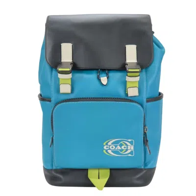 Pre-owned Coach Black Blue Leather Backpack () In Black, Blue