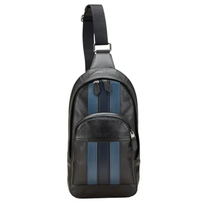 Pre-owned Coach Black Blue Leather Sling Bag () In Multi