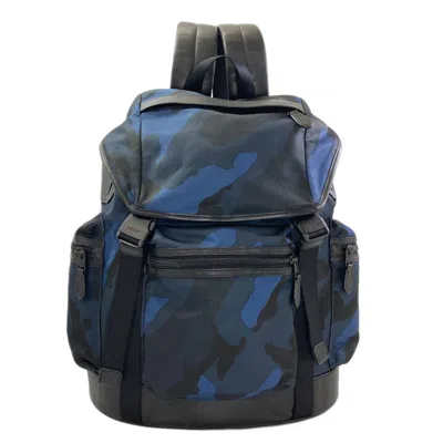 Pre-owned Coach Black Blue Nylon Backpack () In Black, Blue