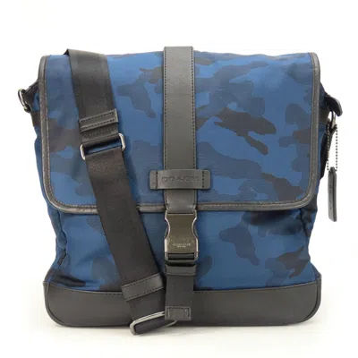 Pre-owned Coach Black Blue Nylon Leather Shoulder Bag ()