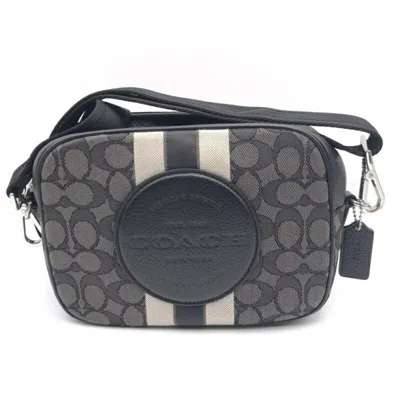 Pre-owned Coach Black Blue Signature Line Shoulder Bag () In Multi