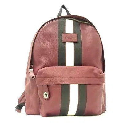 Pre-owned Coach Black Bordeaux White Leather Backpack Handbag Shoulder Bag ()