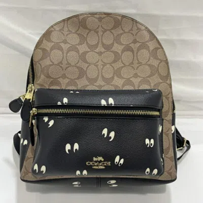 Pre-owned Coach Black Brown Backpack () In Black, Brown