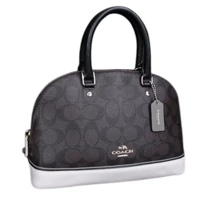 Pre-owned Coach Black Brown Ivory Pvc Leather Handbag Shoulder Bag Tote Bag ()