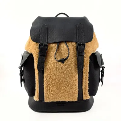 Pre-owned Coach Black Brown Leather Backpack ()