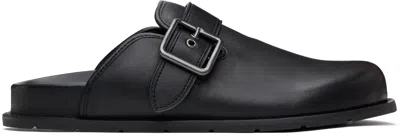 Coach Black Buckle Clogs