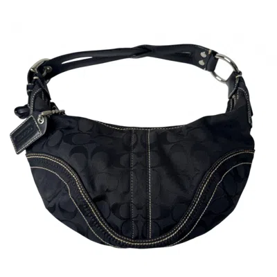 Pre-owned Coach Black Canvas Handbag Shoulder Bag ()