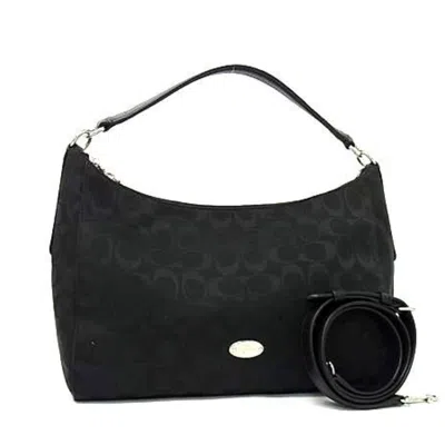 Pre-owned Coach Black Canvas Leather Handbag Shoulder Bag ()
