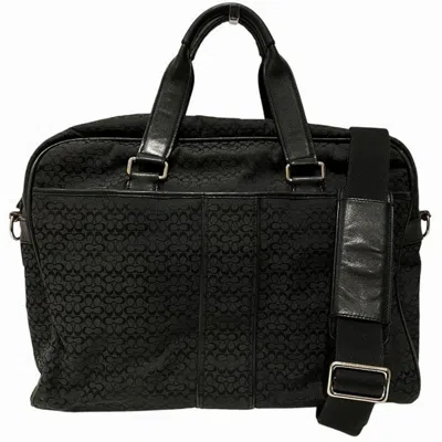 Pre-owned Coach Black Canvas Leather Shoulder Bag ()