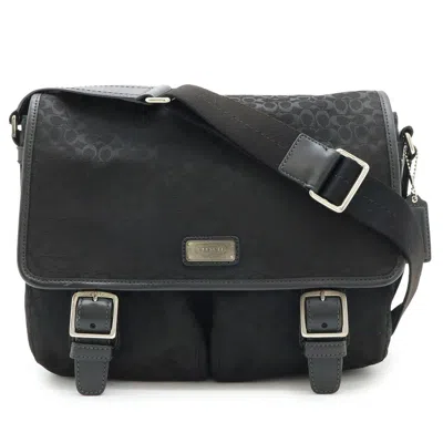 Pre-owned Coach Black Canvas Leather Shoulder Bag ()