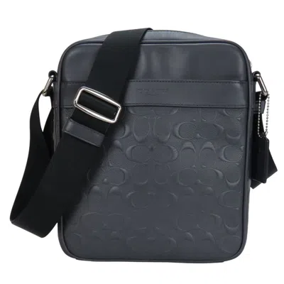 Pre-owned Coach Black Charcoal Gray Leather Shoulder Bag ()