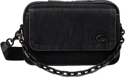Coach Black Charter Flap Crossbody 24 Bag In Washed Black