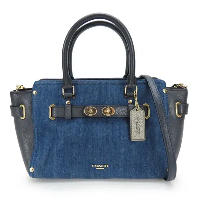 Pre-owned Coach Black Denim Leather Handbag ()